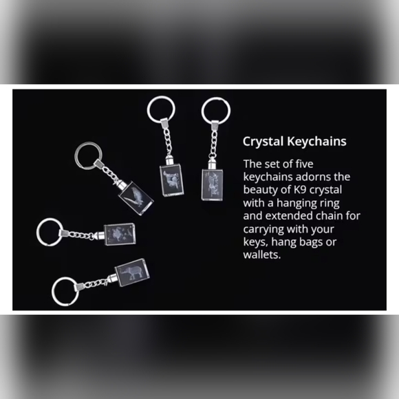 5 Piece Crystal LED Keychains (Rectangular) - Picture 12 of 13